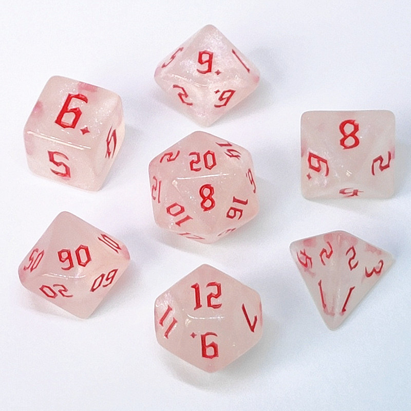 Transparent Flash Powder Multi-faceted Dice Digital Color Sub-Runner Table Tours Accessories 4 6 8 10 12 20 20 Griddle Props