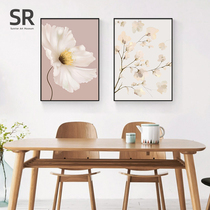 Cream Wind Restaurant Decoration Painting Dining Table Background Wall Mural Dining Room Creative two coupes small frescoed combined hanging paintings