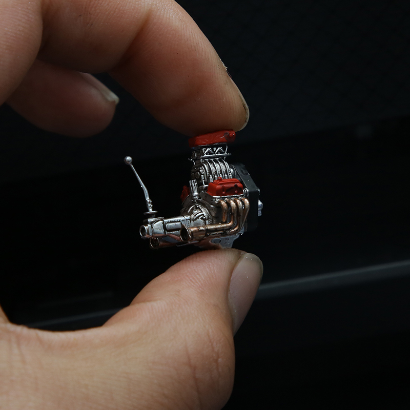 1:64 Scale Model of a Car Engine Assembly