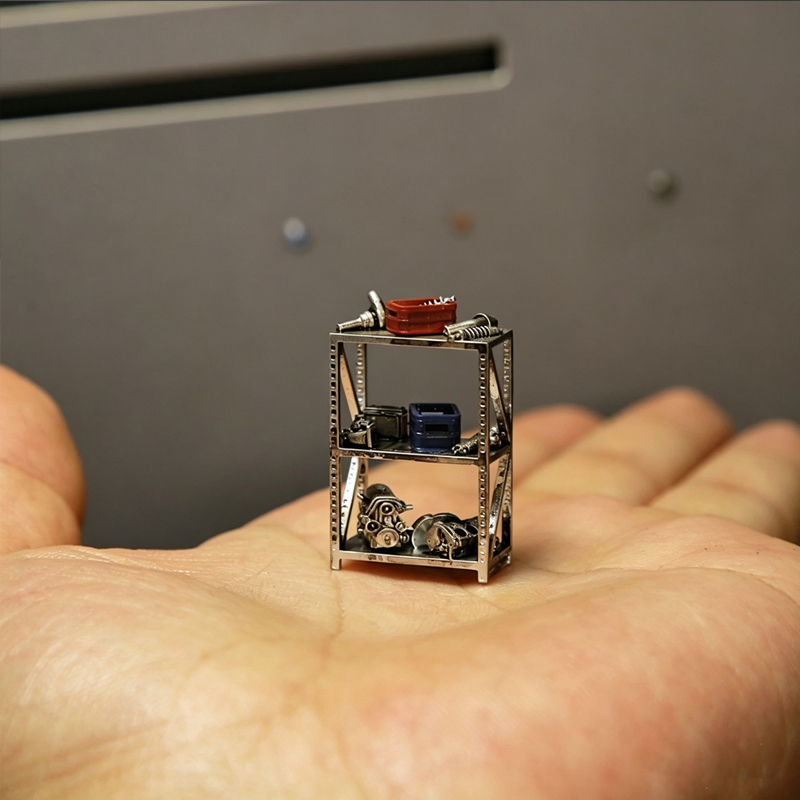 1:64 Miniature Simulation Shelf Car Parts Shelf Garage Repair Micro Model 1:64 Miniature Simulation Shelf Car Parts Shelf Garage Repair Micro Model