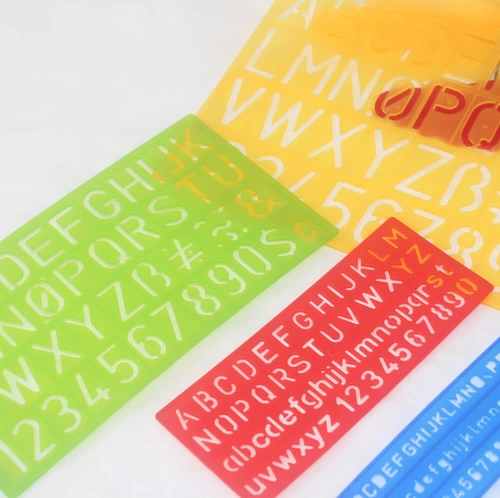 Цифровой шаблон с буквами, универсальный комплект из мягкой резины, английский, 4 предмета
