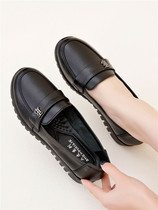 Mother shoes soft bottom women comfortable leather single shoes middle-aged and elderly casual leather shoes flat non-slip middle-aged elderly milk shoes
