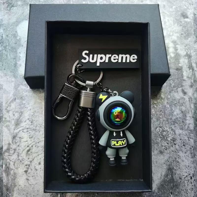 Trendy Starry Sky Lightning Bear Keychain for Men and Women, 3D Doll Couple Style Car Key Bag Pendant&6 Trendy Starry Sky Lightning Bear Keychain for Men and Women, 3D Doll Couple Style Car Key Bag Pendant&6