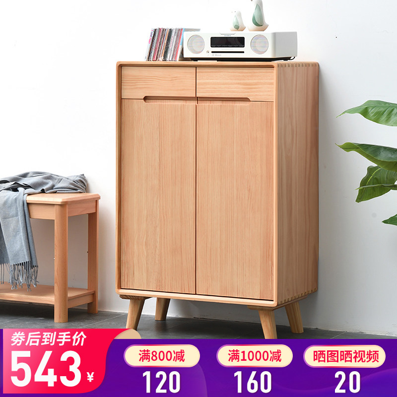 All solid wood shoe cabinets are breathable and super large-capacity home door outside the door to store multiple layers of pure solid wood logs