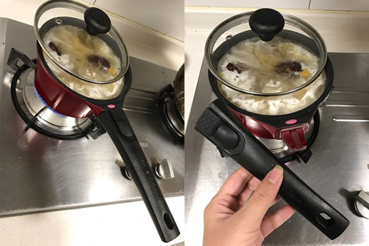 Non-stick milk pan 16cm not stained with thickened induction cookers universal in oven can be used with handle can be detached for outdoor use