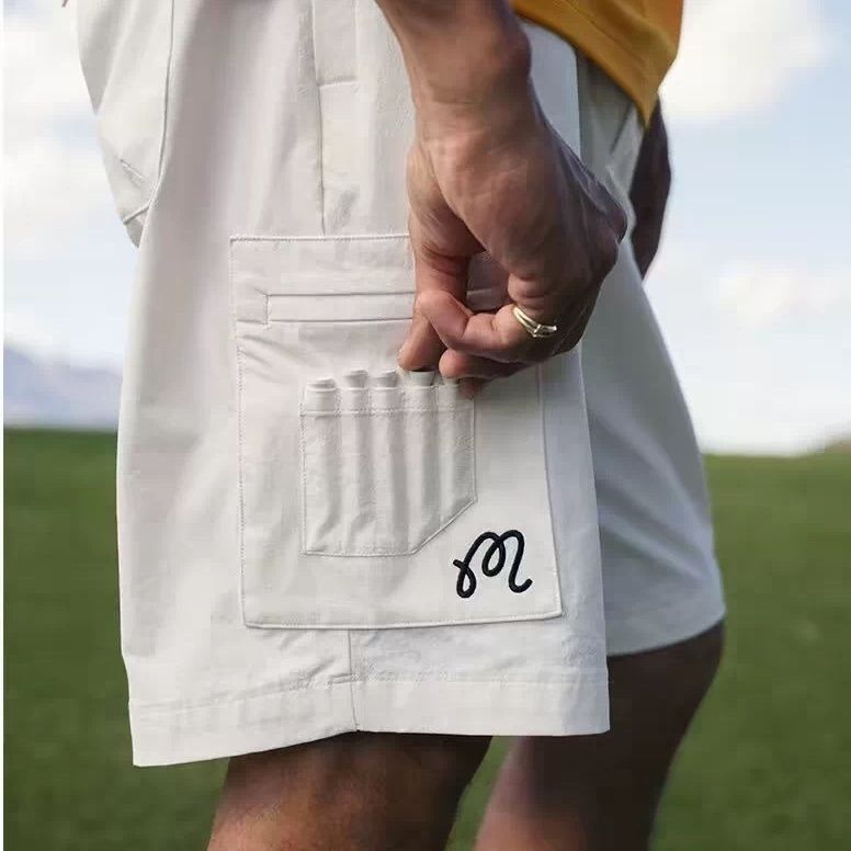Korean Malbon Golf Men's Summer Golf Shorts with Tee Holder Men's Golf Pants