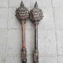 Pure Solid Bronze 8-like Hammer Brass Hammer Large Hammer Round Hammer Art swing pieces Beast Head Hammer Ancient Play Antique Collection