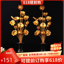 Buddhas front for flower emulation flower handmade gold emulation lotus Buddhist table swing piece lotus flower for flowers and Buddha front flower
