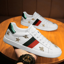 2022 leather low-top sneakers graffiti mens and womens casual all-match round toe Armani small white shoes couples trendy brand