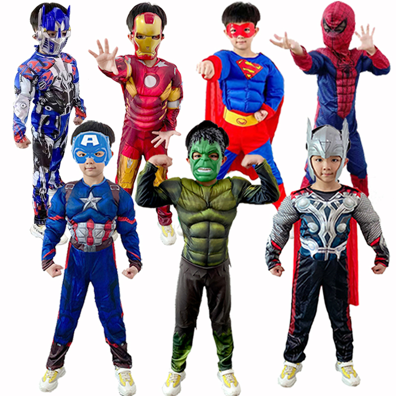 Halloween Children's Iron Man Optimus Prime Transformers Costume Cosplay Suit Hulk Captain America Performance Costume