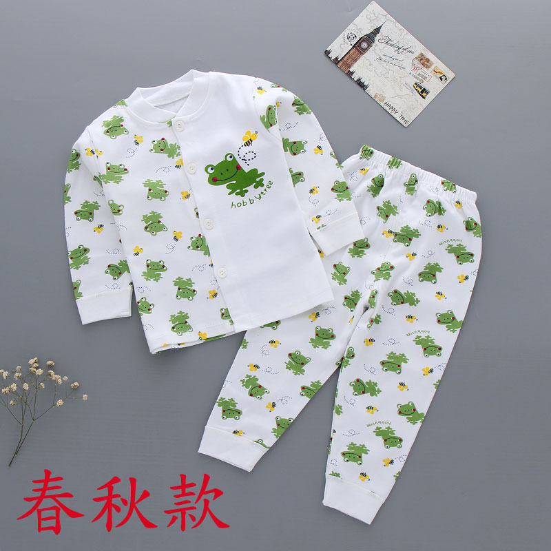 Bé đồ lót đặt 0-3 cotton dài tay bé mùa xuân và mùa thu quần áo nam giới và phụ nữ quần áo trẻ em mùa thu quần áo phần mỏng quần áo bé gái