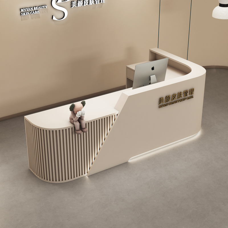 Bar Counter, Beauty Salon, Cashier Counter, Clothing Store, Simple Modern Front Desk, Arc-Shaped Training Institution Reception Desk, L-Shaped Corner Bar Counter, Beauty Salon, Cashier Counter, Clothing Store, Simple Modern Front Desk, Arc-Shaped Training Institution Reception Desk, L-Shaped Corner