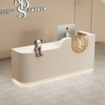 Curved clothing store bar table cashier counter simple modern beauty salon nurse station small front desk reception desk