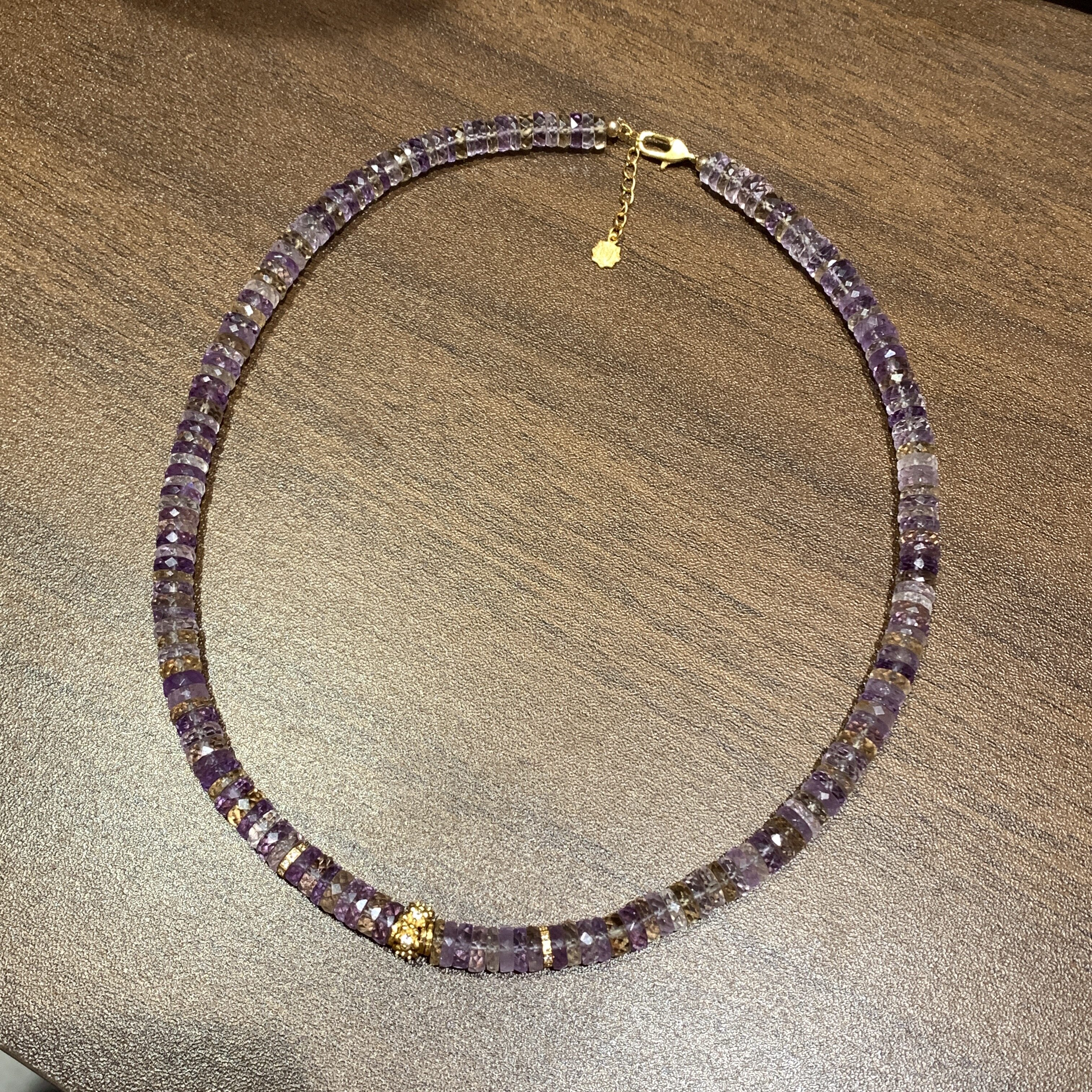 ニッチデザイン 天然アメジストネックレス