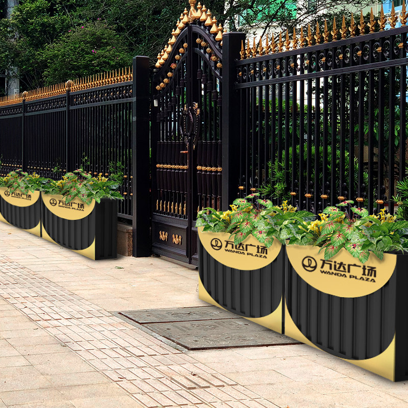 Wrought iron outdoor combination flower box Partition fence Sample house display center Commercial street flower bed planting box Wind flower rack Flower trough customization