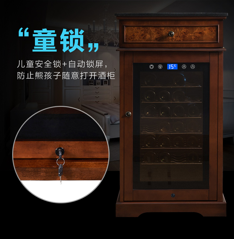 Rượu làm mát tủ lạnh tủ rượu nhà gỗ rắn trà nhiệt độ không đổi rượu tủ lạnh phòng khách tủ nhỏ tủ lạnh đá thanh - Tủ rượu vang giá đựng rượu