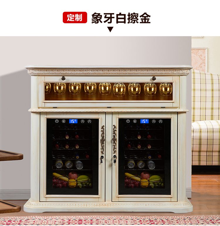 kệ đựng rượu treo tường Sơn trắng viền vàng chà vàng tùy chỉnh tủ rượu Ice bar phòng khách thương mại đơn cửa trà lạnh tủ lạnh nhiệt độ không đổi giá để rượu