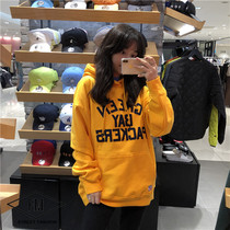 Korean counter NEW ERA new ERA autumn new letter embroidery kangaroo pocket hooded velvet sweater