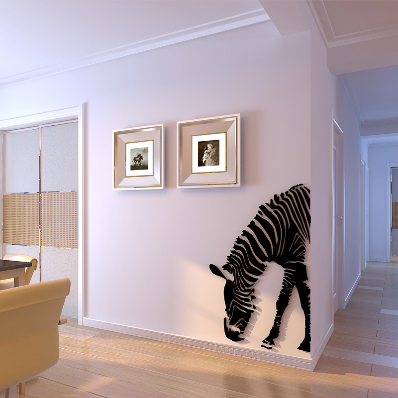 Creative Zebra 3d Solid Self-Adhesive Wall Sticker Living-room TV Background Wall Decoration Bedroom Room Arrangement Door Stickers