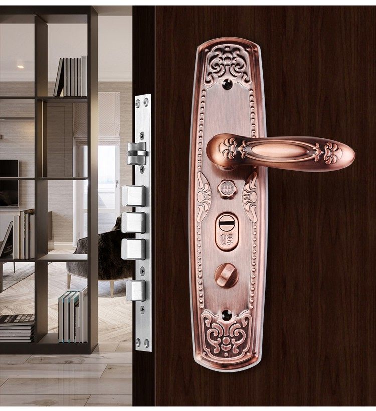 Golden dot atomic anti-theft door lock super c-class lock cylinder 304 stainless steel lock body panel handle three-piece door lock