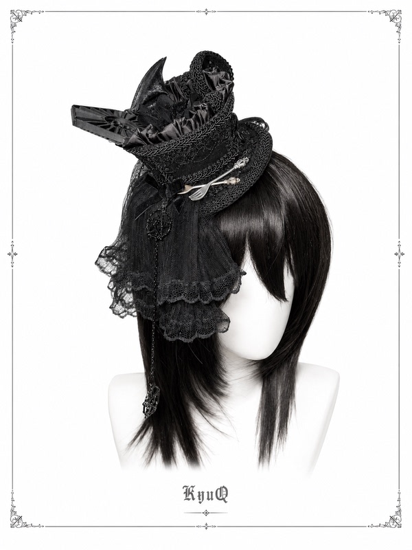 *Kyuq* Original Handmade Gothic Lolita Coffin Rose Trailing Tea Cup Small Top Hat Versatile *Kyuq* Original Handmade Gothic Lolita Coffin Rose Trailing Tea Cup Small Top Hat Versatile