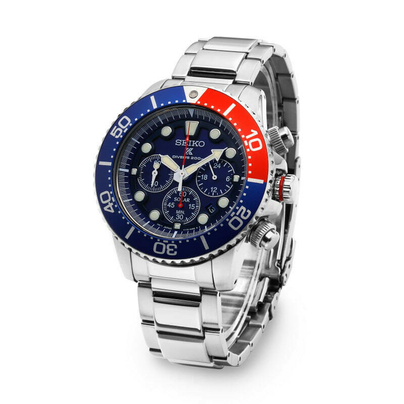 Seiko Solar-Powered Diving Watch Ssc019P1 Super Strong Luminous 200m Waterproof Diving Swimming Luxury Gift
