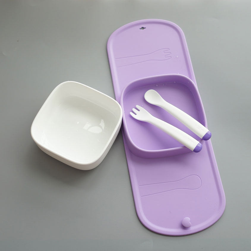 German Decobbe children's portable cutlery suit for baby baby travel can fold the fork spoon bowl combination