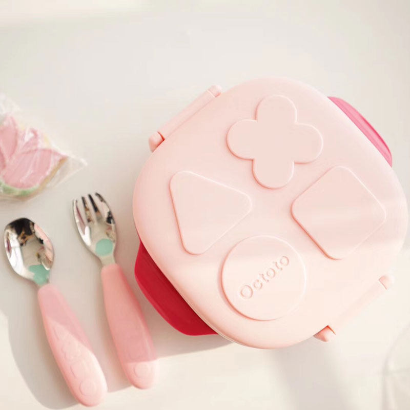 OCTOTO Stainless Steel Fork Spoon Cutlery Sets Baby Lunch Box Children Insulation Lunch Box With Lid Fruit Box