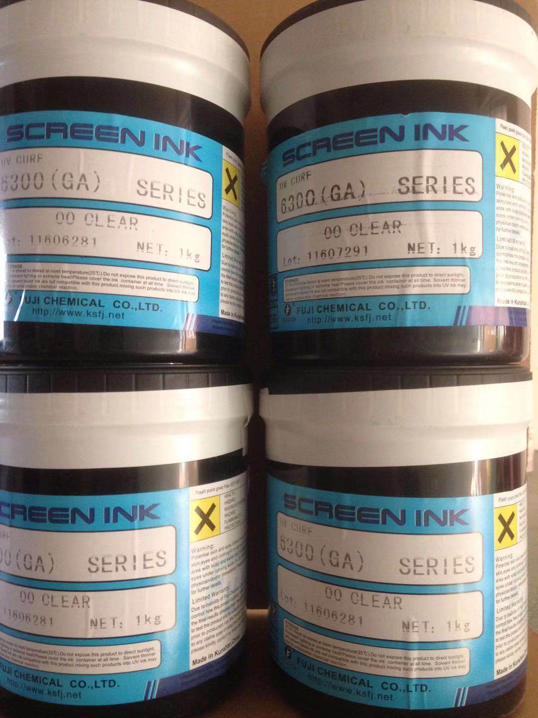 Fujifilm UV Ink 6300 (GA) 07 White 90 Black Ink ABS AS PP HDPE PET Bottle Screen Printing