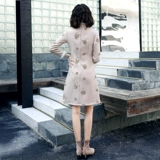 Зимнее ципао, утепленный пуховик, зимний легкий милый лонгслив, 2021 года, светлый стиль, облегающий крой