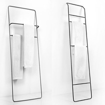 Nordic Iron Art Ladder Fur Towel Rack Bathroom Floor Bath Towels Containing Rack Close To Wall Hanger Clothes Hat Rack Decoration Pendulum