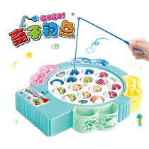 Kindergarten baby fishing toys Parent-child interactive table games Electric music rotating fishing pool table toys