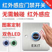 Infrared induction access control switch panel concealed 86 stainless steel button Non-touch access control out button