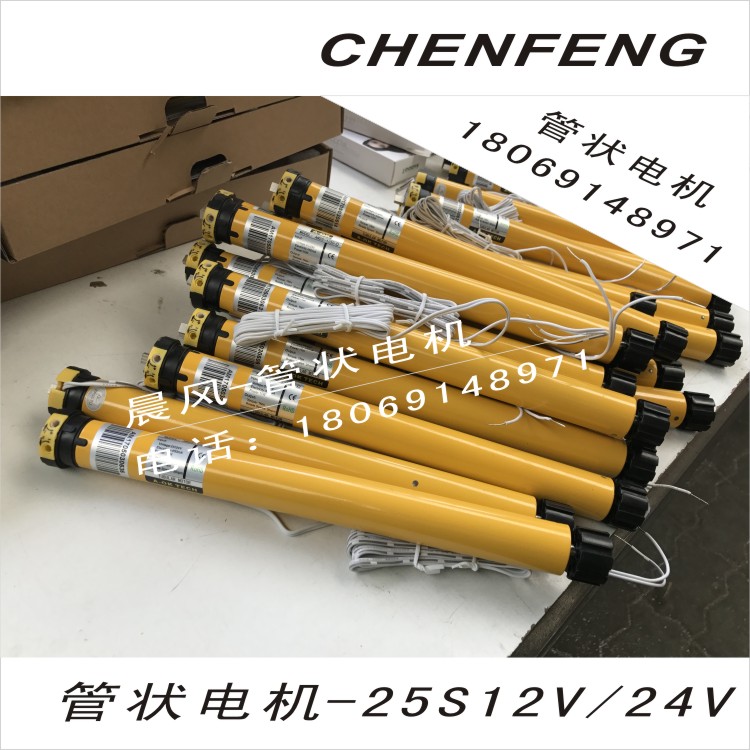 25mm diameter 2 core wire tubular motor automotive electric roller shutter reel motor DC12VDC24V switch wire control