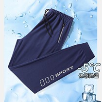 Outdoor Speed Dry Pants Mens Summer Thin Section Ice Silk Sports Bouquet Leggings Pants Running Elastic Loose Big Code 50% Shorts
