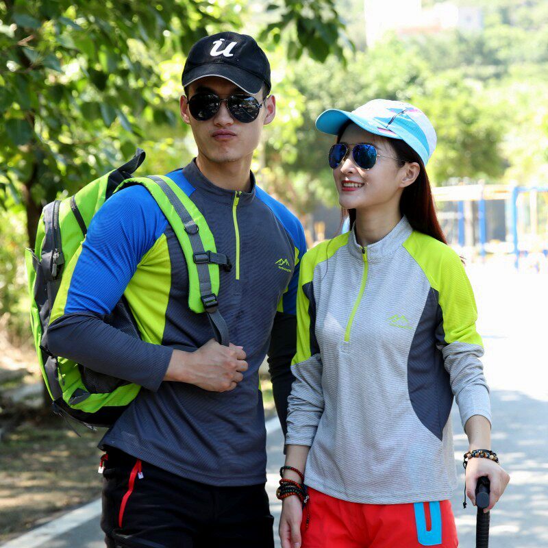 OUTDOOR SPEED DRY CLOTHES MEN AND WOMEN SPEED DRY T-SHIRTS MOUNTAINEERING FITNESS SPORTS ELASTIC BREATHABLE ANTI-WEAR QUICK DRY CLOTHES SUMMER SEASON