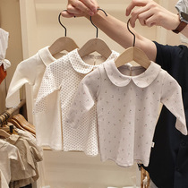 Clearing the price has been changed Korean version of the baby's long-sleeved top Chunqiu Bao's base shirt pure cotton