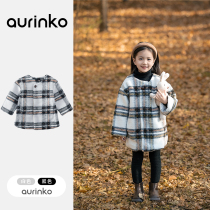Childrens coats girls woolen woolen coats baby girls autumn and winter cardigan coats little girls thickened fleece clothes