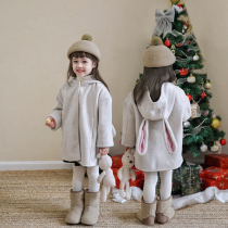 Childrens double-sided woolen coats girls woolen warm coats autumn and winter fashionable clothes for baby girls little girls winter clothes