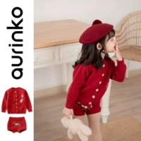 Красный кардиган, шорты, комплект, год кролика