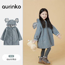 Childrens autumn and winter double-sided woolen coats girls woolen coats Korean style childrens coats little girls thickened warm clothes