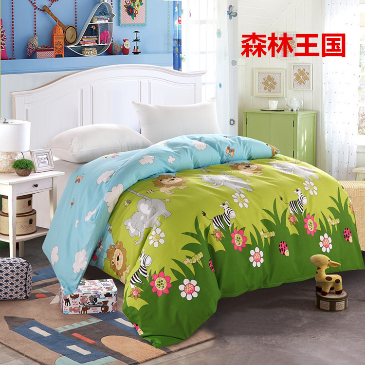 Chăn bông cho trẻ em ký túc xá đơn mảnh 120x150x180x200 chăn bông vải chéo giường đôi 2 m chăn lạnh