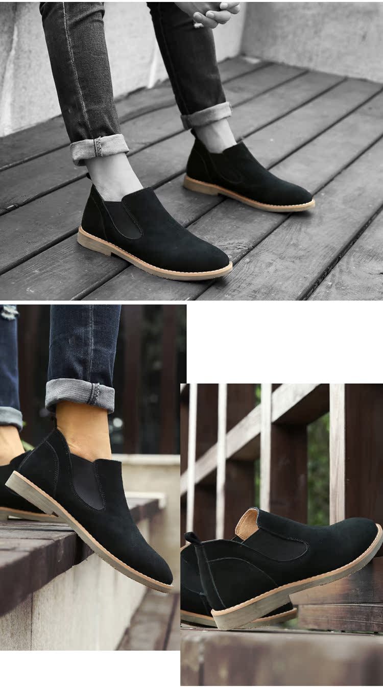 2018 mùa hè mới phong cách Người Anh Martin khởi động của nam giới boots da Chelsea khởi động của nam giới thời trang giữa xu hướng sa mạc khởi động giày boot nam chính hãng