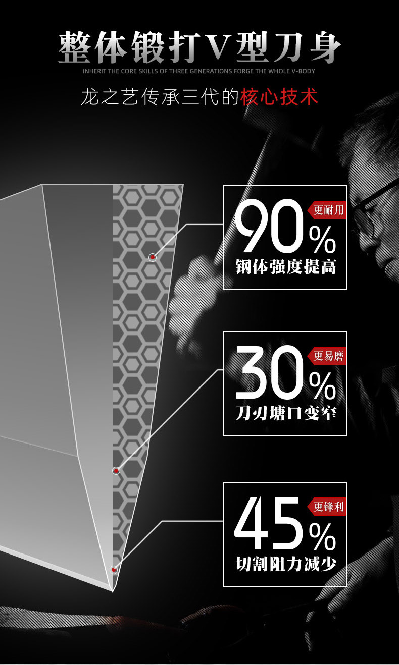 安享好物 安享B级剔骨刀-龙之艺高硬度剔骨刀  