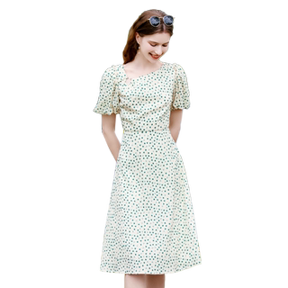 Hundred pictures of polka dots and high waist a-character commuting betu