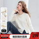 betu百图法式花边圆领开叉摆毛衣女2025年冬季新款设计感针织衫