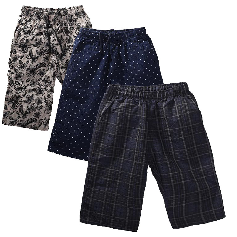 Japanese cotton cotton pleated fabric cool shorts home pants 5 points pants head old casual pants Special