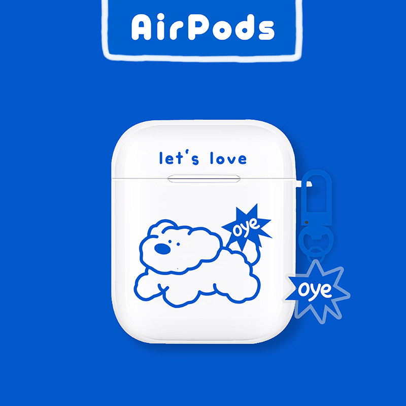 Simple dog airpods1 2 generation protective sleeve suitable for Apple pro3 generation earphone shell transparent soft cute anti-fall