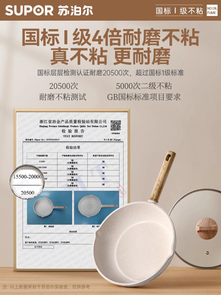 Supor Non-Stick Frying Pan for Home Use, Suitable for Frying Eggs, Pancakes, and Steak, with Titanium Non-Stick Coating, Compatible with Induction Cookers