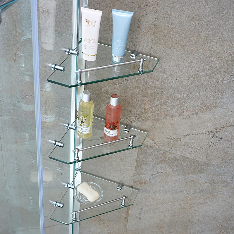 Dosa shower room Diamond-shaped shelf Glass plate partition shelf Storage shelf